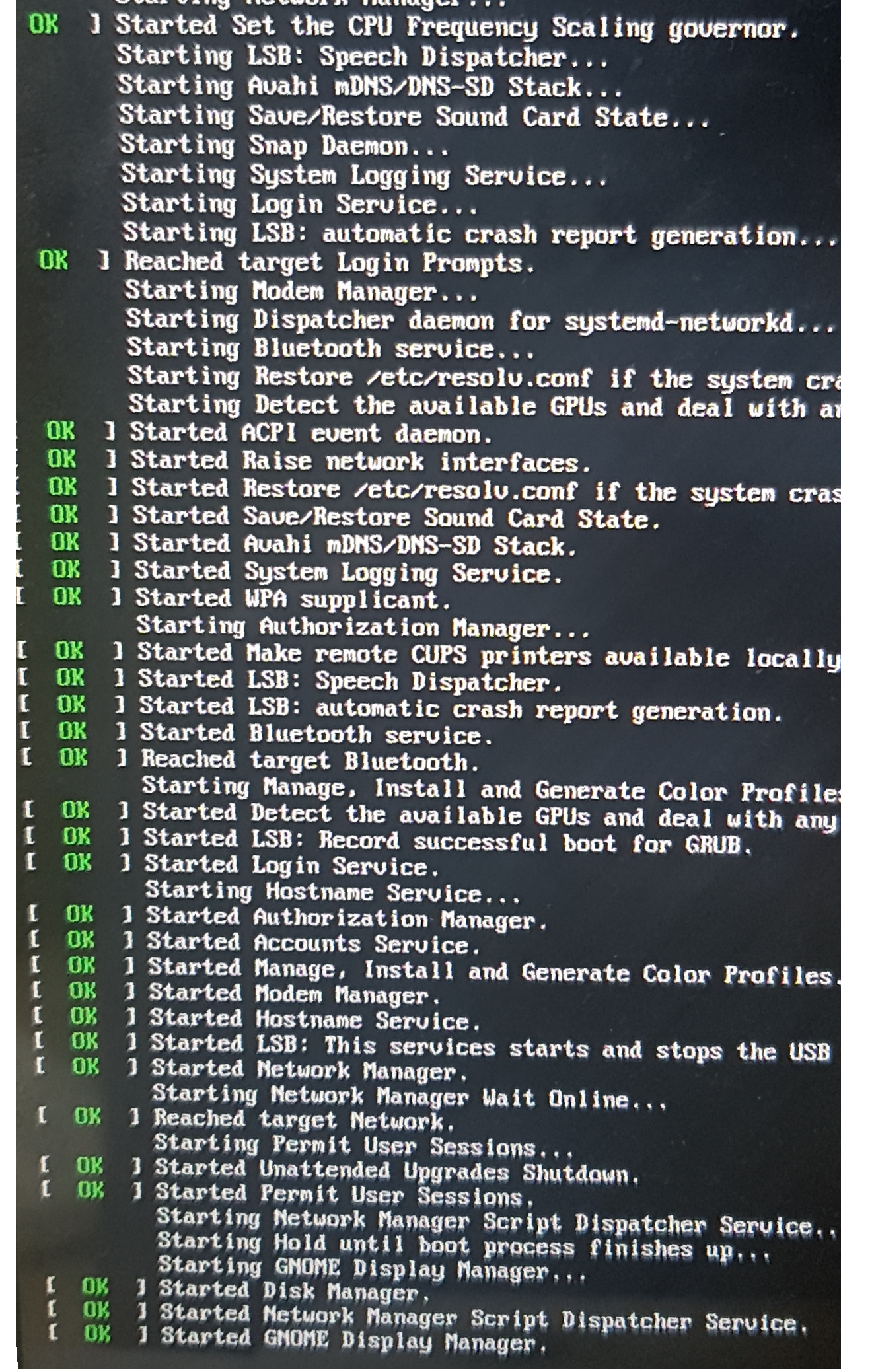 Started Gnome Display Manager img